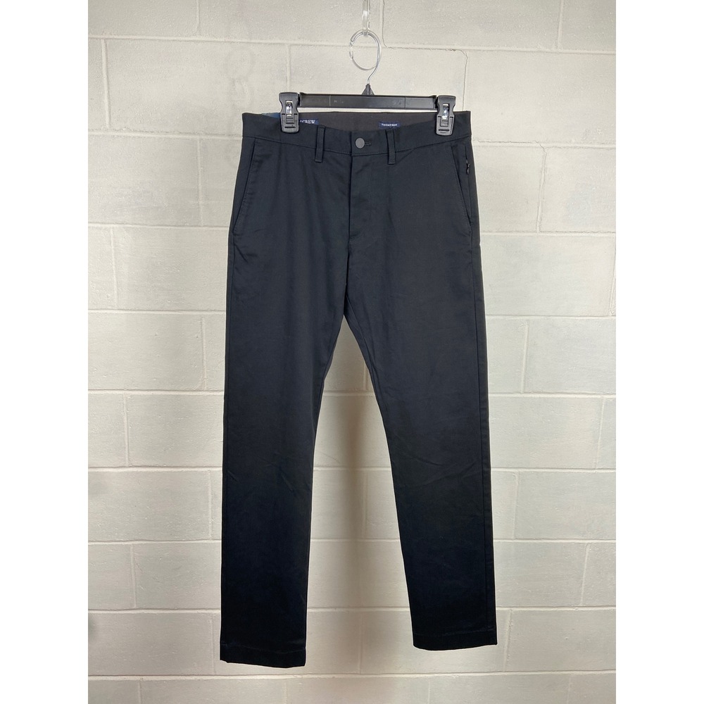 NWT J.Crew Men's Thompson Tapered Flex Chino Pants Black‎ Stretch Modern 29x32
